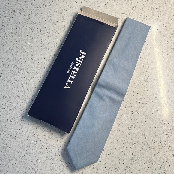 JNJ Stella Accessories Nwt Dusty Blue Linen Tie Poshmark